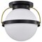 Nuvo Lakeshore 1-Light Large Flush Matte Black & Natural Brass White Opal Glass 60/7772 - alternate 5